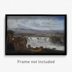 Karl Gothard Grass - The Caracci Waterfall Near Aderno at the Foot of Mt. Etna