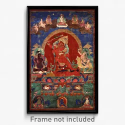 Red Yamari flanked by Virupa and Dombi Heruka