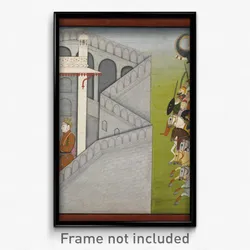 Attributed to Fattu - The Siege of Mathura by Jarasandha from the series Guler-Basholi "Bhagavata Purana"