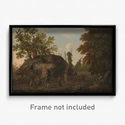 George Smith - Hop Pickers Outside a Cottage