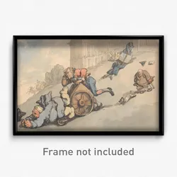 Thomas Rowlandson - Comforts of Bath- Gouty Persons Fall on Steep HIll