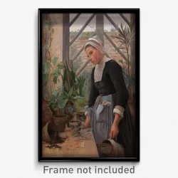 Anna Petersen - Breton Girl Looking After Plants in the Hothouse