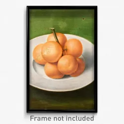 Still life with oranges on a plate