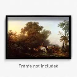De Loutherbourg, Philippe Jacques - Landscape with Cattle and Figures