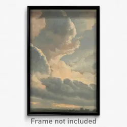 Simon Alexandre Clément Denis (Flemish - Study of Clouds with a Sunset near Rome