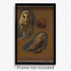 Jacques-Laurent Agasse - Studies of a Fox, a Barn Owl, a Peahen, and the Head of a Young Man