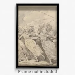 Thomas Rowlandson - A Man Driving a Team of Six Girls