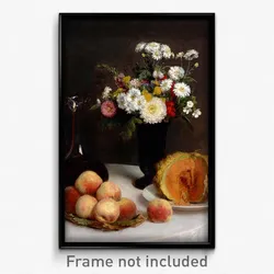 Henri Fantin-Latour - Still Life with a Carafe, Flowers and Fruit