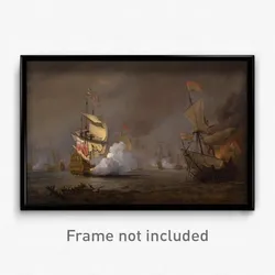 Willem van de Velde the Younger - Sea Battle of the Anglo-Dutch Wars