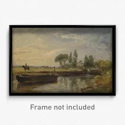 John Constable - Barge below Flatford Lock
