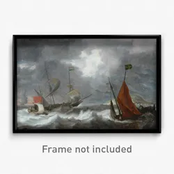 Bonaventura I Peeters - Sea storm with sailing ships