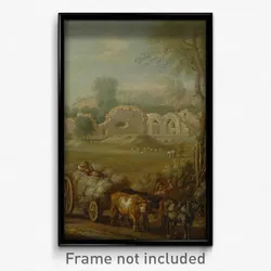 John Wootton - Haycart passing a ruined abbey