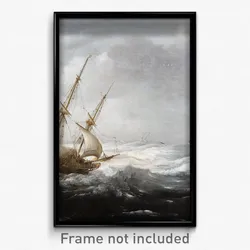 Jan Porcellis - Ships in a Storm on a Rocky Coast