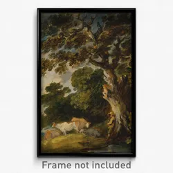 Gainsborough Dupont - A Wooded Landscape with Cattle and Herdsman
