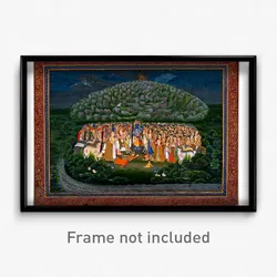 Krishna Lifting Mount Govardhan