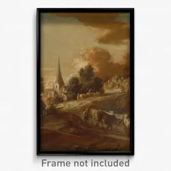 Thomas Gainsborough - An Imaginary Wooded Village with Drovers and Cattle