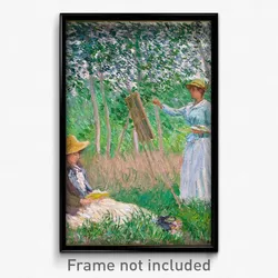 Claude Monet - In the Woods at Giverny- Blanche Hoschedé at Her Easel with Suzanne Hoschedé Reading