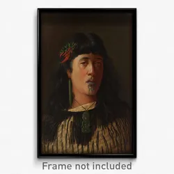Louis John Steele - Portrait of a young Maori woman with moko