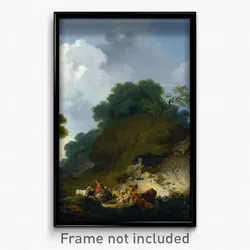 Jean-Honoré Fragonard - Landscape with Shepherds and Flock of Sheep