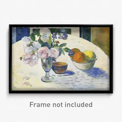 Paul Gauguin - Flowers and a Bowl of Fruit on a Table