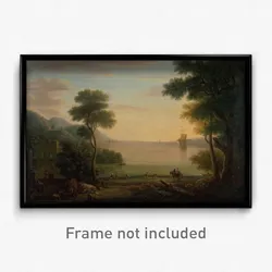 John Wootton - Classical Landscape with Figures and Animals- Sunset