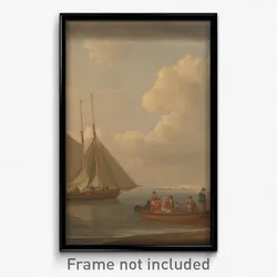 William Anderson - A Wherry Taking Passengers out to Two Anchored Packets