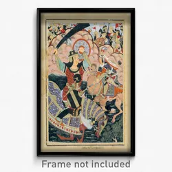 Attributed to Mahesha, Indian, active c. 1570 - 1590 - Qasam al-Abbas Arrives from Mecca and Crushes Tahmasp with a Mace