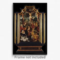 Attributed to the Master of the Von Groote Adoration - Triptych with Calvary, Saint Anthony the Abbot and Saint Catherine