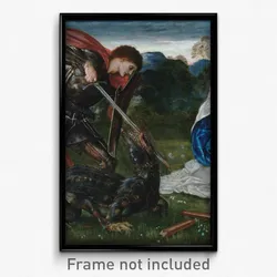 Edward Burne-Jones - The fight- St George kills the dragon VI