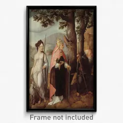 Jan van Scorel - Triptych with The Entry of Christ into Jerusalem, saints and on the outside of the wings, patrons of... -