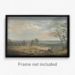 Paul Sandby - A Distant View of Maidstone, from Lower Bell Inn, Boxley Hill