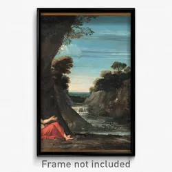 Annibale Carracci's School - Landscape with the penitent Magdalene