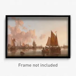 John Berney Crome - Sailing Boats and Barges on a Dutch(?) Estuary