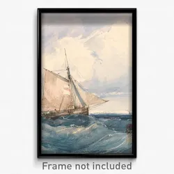 Richard Parkes Bonington - A Cutter and other shipping in a Breeze