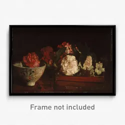 John La Farge - Flowers on a Japanese Tray on a Mahogany Table