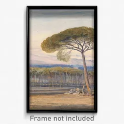 Edward Lear - A View of the Pine Woods Above Cannes