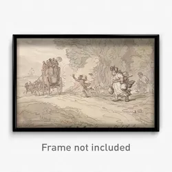 Thomas Rowlandson - Mother Bundle in a Rage or Too late for the Stage