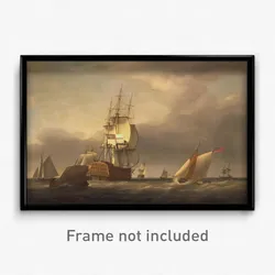 Francis Holman - A Seascape with Men-of-War and Small Craft