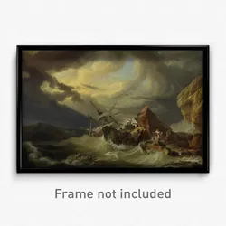 Philippe Jacques de Loutherbourg - A shipwreck off a rocky coast