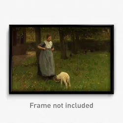 Anton Mauve - Woman from Laren with lamb