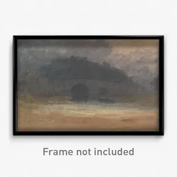 Joseph Mallord William Turner - Evening Landscape with Castle and Bridge in Yorkshire