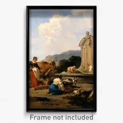 Berchem, Nicolaes Pietersz - Roman Fountain with Cattle and Figures (Le Midi)