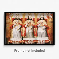 Anonymous Cusco School - The Enthroned Trinity as Three Identical Figures