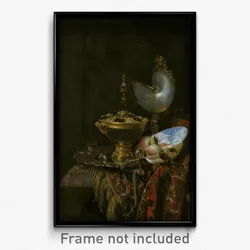 Willem Kalf - Pronk Still Life with Holbein Bowl, Nautilus Cup, Glass Goblet and Fruit Dish