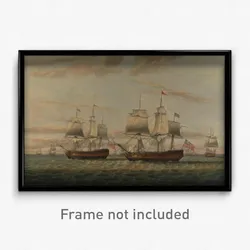 Thomas Luny - An Indiaman and a Two Decker Hove to, Said to be Thomas Dumar, Esq. in H.M. Ship 'Portland' Deliveri...