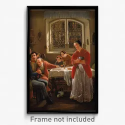 Moritz Daniel Oppenheim - The Return of the Volunteer from the Wars of Liberation to His Family Still Living in Accordance wit...