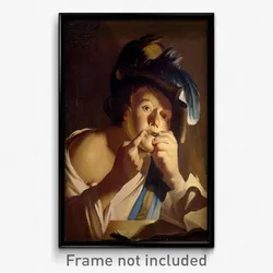 Dirck van Baburen - Young man with jew's harp