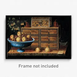 Pedro de Camprobín - Writing Desk with a small Chest and a Fruit Bowl