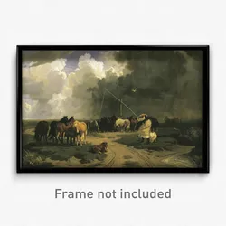 Lotz, Károly - Horses in a Rainstorm