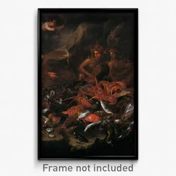 Luca GIORDANO - Giuseppe Recco - The riches of the sea with Neptune, tritons and two nereids